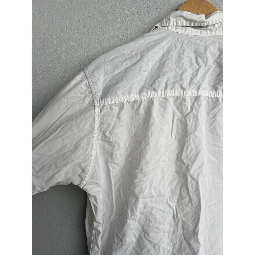 PD&C White Button Down Short Sleeve Collared Polo M - Picture 10 of 10